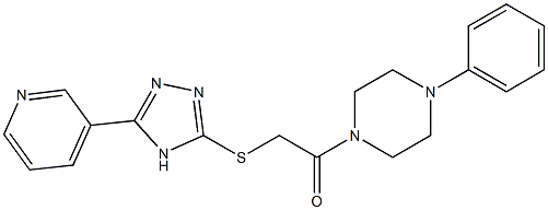 2-[[5-(3-Pyridyl)-4H-1,2,4-triazol-3-yl]thio]-1-(4-phenylpiperazino)ethanone Struktur