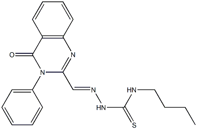 3-(Phenyl)-2-[[[butylamino]thiocarbonylamino]iminomethyl]quinazolin-4(3H)-one Struktur