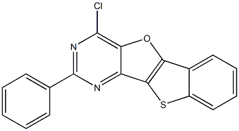 2-Phenyl-4-chloro[1]benzothieno[2',3':4,5]furo[3,2-d]pyrimidine Struktur