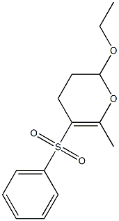 5-(Phenylsulfonyl)-3,4-dihydro-6-methyl-2-ethoxy-2H-pyran Struktur