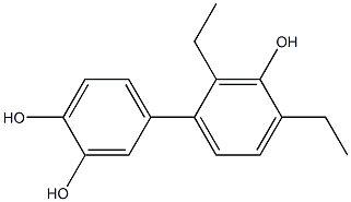 2',4'-Diethyl-1,1'-biphenyl-3,3',4-triol Struktur