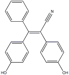 (E)-2,3-Bis(4-hydroxyphenyl)-3-phenylacrylonitrile Struktur