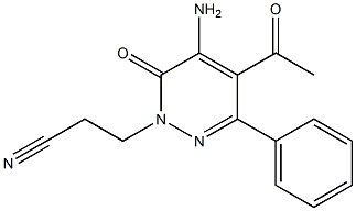 2-(2-Cyanoethyl)-4-amino-5-acetyl-6-phenylpyridazin-3(2H)-one Struktur