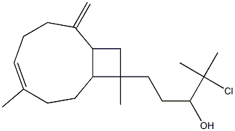 2-Chloro-2-methyl-5-(4,11-dimethyl-8-methylenebicyclo[7.2.0]undec-4-en-11-yl)pentan-3-ol Struktur