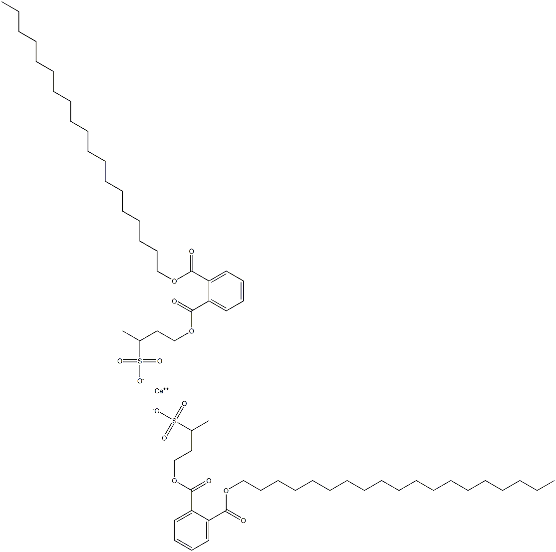 Bis[4-[(2-nonadecyloxycarbonylphenyl)carbonyloxy]butane-2-sulfonic acid]calcium salt Struktur