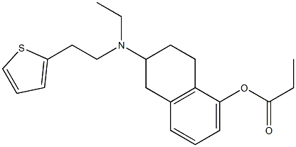 Propanoic acid 2-[ethyl[2-(2-thienyl)ethyl]amino]tetralin-5-yl ester Struktur