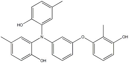 N,N-Bis(2-hydroxy-5-methylphenyl)-3-(3-hydroxy-2-methylphenoxy)benzenamine Struktur