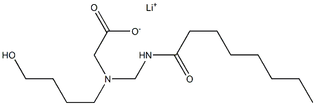 N-(4-Hydroxybutyl)-N-(octanoylaminomethyl)aminoacetic acid lithium salt Struktur