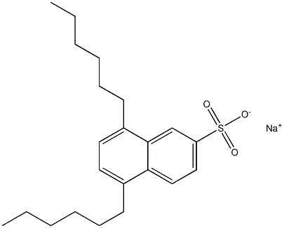 5,8-Dihexyl-2-naphthalenesulfonic acid sodium salt Struktur