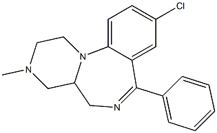 1,2,3,4,4a,5-Hexahydro-9-chloro-3-methyl-7-phenylpyrazino[1,2-a][1,4]benzodiazepine Struktur