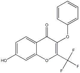 3-Phenoxy-7-hydroxy-2-trifluoromethyl-4H-1-benzopyran-4-one Struktur