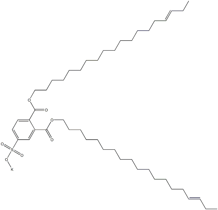 4-(Potassiosulfo)phthalic acid di(16-nonadecenyl) ester Struktur