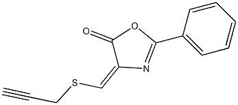 4-(2-Propynyl)thiomethylene-2-phenyloxazol-5(4H)-one Struktur