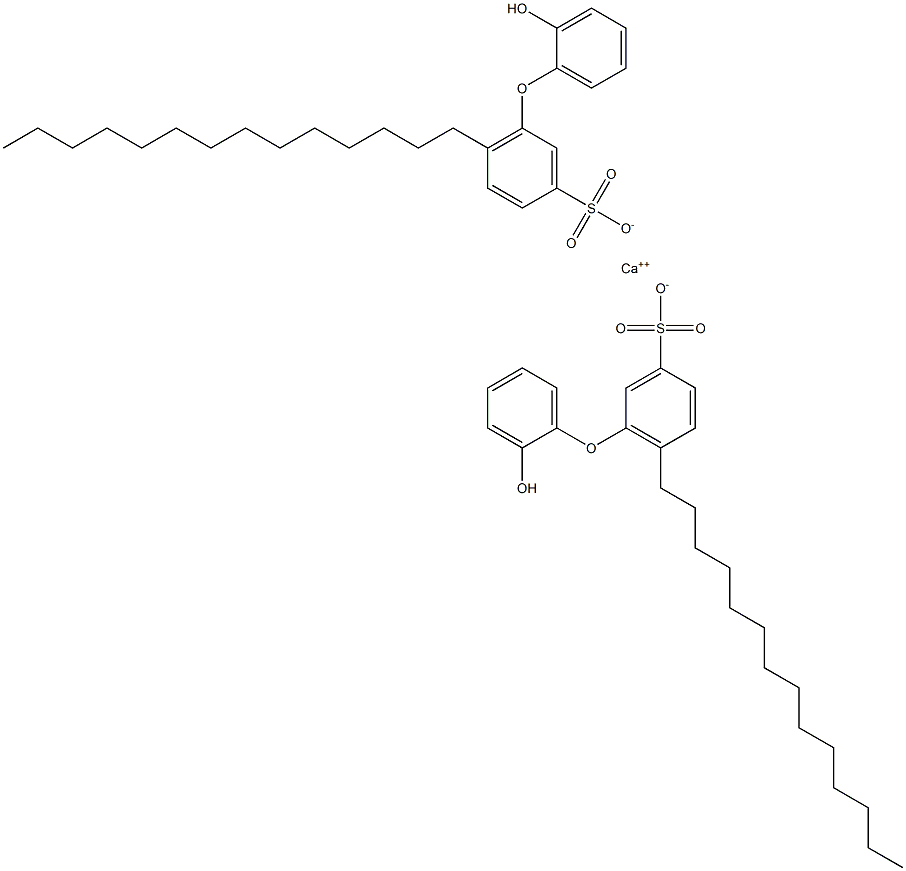 Bis(2'-hydroxy-6-tetradecyl[oxybisbenzene]-3-sulfonic acid)calcium salt Struktur