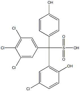 (3-Chloro-6-hydroxyphenyl)(3,4,5-trichlorophenyl)(4-hydroxyphenyl)methanesulfonic acid Struktur