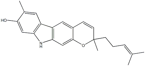 2,10-Dihydro-2,7-dimethyl-2-(4-methyl-3-pentenyl)pyrano[2,3-b]carbazol-8-ol Struktur