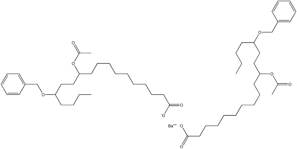 Bis(14-benzyloxy-11-acetyloxystearic acid)barium salt Struktur