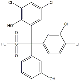 (3,4-Dichlorophenyl)(3,5-dichloro-2-hydroxyphenyl)(3-hydroxyphenyl)methanesulfonic acid Struktur