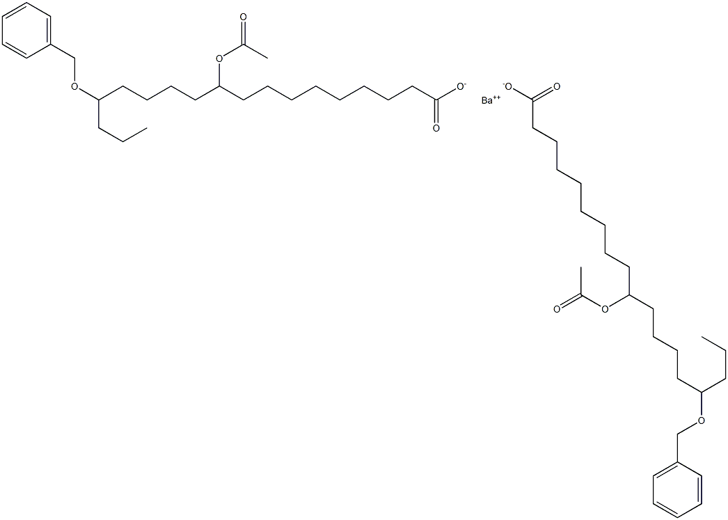 Bis(15-benzyloxy-10-acetyloxystearic acid)barium salt Struktur