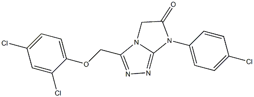 3-(2,4-Dichlorophenoxymethyl)-7-(4-chlorophenyl)-7H-imidazo[2,1-c]-1,2,4-triazol-6(5H)-one Struktur