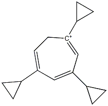 1,3,5-Tricyclopropyl-1,3,5-cycloheptatriene-1-ium Struktur