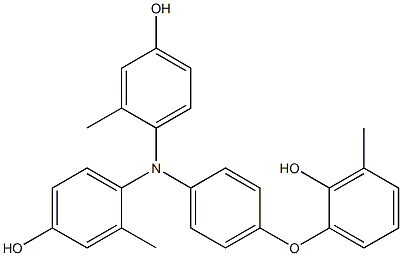 N,N-Bis(4-hydroxy-2-methylphenyl)-4-(2-hydroxy-3-methylphenoxy)benzenamine Struktur