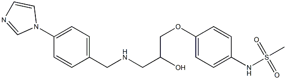 1-[4-(1H-Imidazol-1-yl)benzylamino]-3-[4-(methylsulfonylamino)phenoxy]-2-propanol Struktur