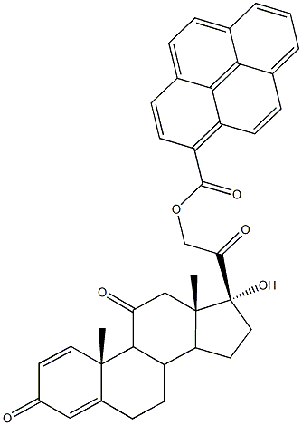 Pyrene-1-carboxylic acid 17-hydroxy-3,11,20-trioxopregna-1,4-dien-21-yl ester Struktur