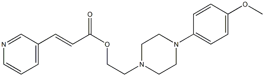 3-Pyridineacrylic acid 2-[4-(p-methoxyphenyl)-1-piperazinyl]ethyl ester Struktur