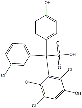 (3-Chlorophenyl)(2,3,6-trichloro-5-hydroxyphenyl)(4-hydroxyphenyl)methanesulfonic acid Struktur