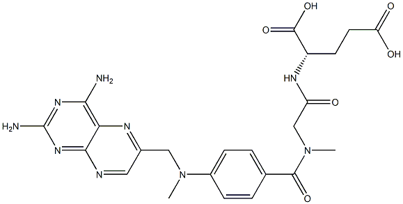 N-[N-[4-[[(2,4-Diaminopteridin-6-yl)methyl]methylamino]benzoyl]sarcosyl]-L-glutamic acid Struktur