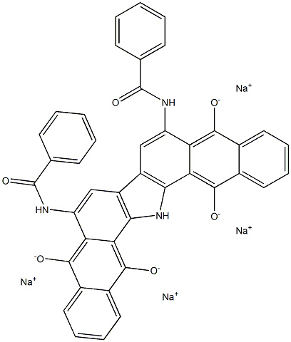 Tetrasodium 6,9-bis(benzoylamino)-16H-dinaphtho[2,3-a:2',3'-i]carbazole-5,10,15,17-tetraolate Struktur