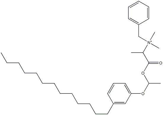 N,N-Dimethyl-N-benzyl-N-[1-[[1-(3-tridecylphenyloxy)ethyl]oxycarbonyl]ethyl]aminium Struktur