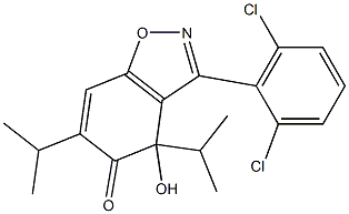 3-(2,6-Dichlorophenyl)-4-hydroxy-4,6-diisopropyl-1,2-benzisoxazol-5(4H)-one Struktur