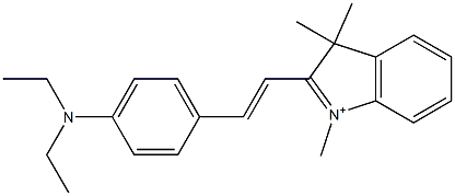 1,3,3-Trimethyl-2-[2-[4-(diethylamino)phenyl]ethenyl]-3H-indole-1-ium Struktur