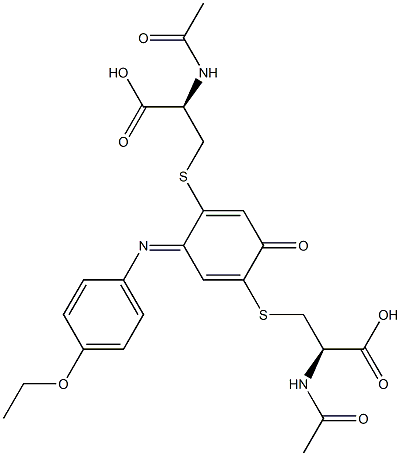 S,S'-[4-[(4-Ethoxyphenyl)imino]-1-oxo-2,5-cyclohexadiene-2,5-diyl]bis(N-acetyl-L-cysteine) Struktur