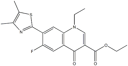 1,4-Dihydro-1-ethyl-4-oxo-6-fluoro-7-(4,5-dimethylthiazol-2-yl)quinoline-3-carboxylic acid ethyl ester Struktur