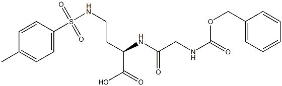 [R,(+)]-2-[2-(Benzyloxycarbonylamino)acetylamino]-4-(p-tolylsulfonylamino)butyric acid Struktur