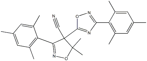 4-Cyano-3-mesityl-5,5-dimethyl-4-(3-mesityl-1,2,4-oxadiazol-5-yl)-2-isoxazoline Struktur