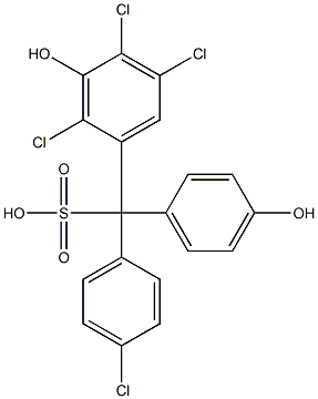 (4-Chlorophenyl)(2,4,5-trichloro-3-hydroxyphenyl)(4-hydroxyphenyl)methanesulfonic acid Struktur