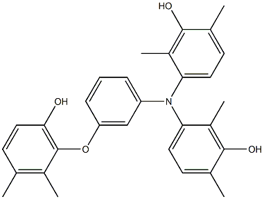 N,N-Bis(3-hydroxy-2,4-dimethylphenyl)-3-(6-hydroxy-2,3-dimethylphenoxy)benzenamine Struktur