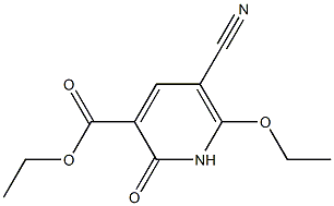 5-Cyano-6-ethoxy-1,2-dihydro-2-oxopyridine-3-carboxylic acid ethyl ester Struktur