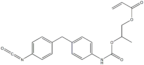 Acrylic acid 2-[p-(p-isocyanatobenzyl)phenylcarbamoyloxy]propyl ester Struktur