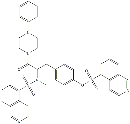 N-Methyl-N-[2-[4-(isoquinolin-5-ylsulfonyloxy)phenyl]-1-(4-phenylpiperazin-1-ylcarbonyl)ethyl]isoquinoline-5-sulfonamide Struktur