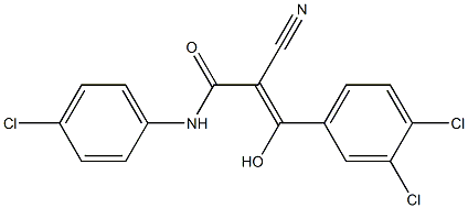 2-Cyano-3-hydroxy-3-[3,4-dichlorophenyl]-N-[4-chlorophenyl]acrylamide Struktur