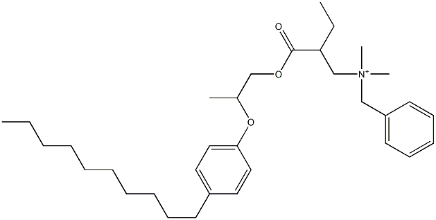 N,N-Dimethyl-N-benzyl-N-[2-[[2-(4-decylphenyloxy)propyl]oxycarbonyl]butyl]aminium Struktur