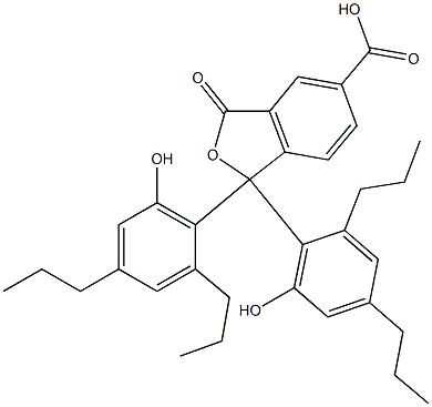 1,3-Dihydro-1,1-bis(6-hydroxy-2,4-dipropylphenyl)-3-oxoisobenzofuran-5-carboxylic acid Struktur