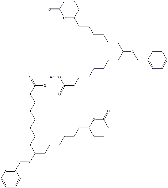 Bis(9-benzyloxy-16-acetyloxystearic acid)barium salt Struktur