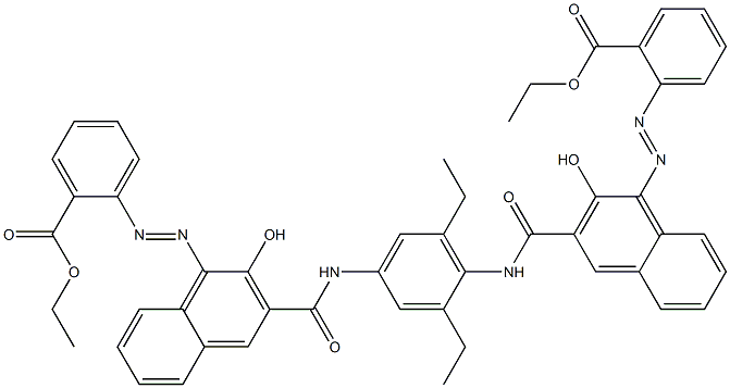 N,N'-(2,6-Diethyl-1,4-phenylene)bis[4-[[2-(ethoxycarbonyl)phenyl]azo]-3-hydroxy-2-naphthalenecarboxamide] Struktur