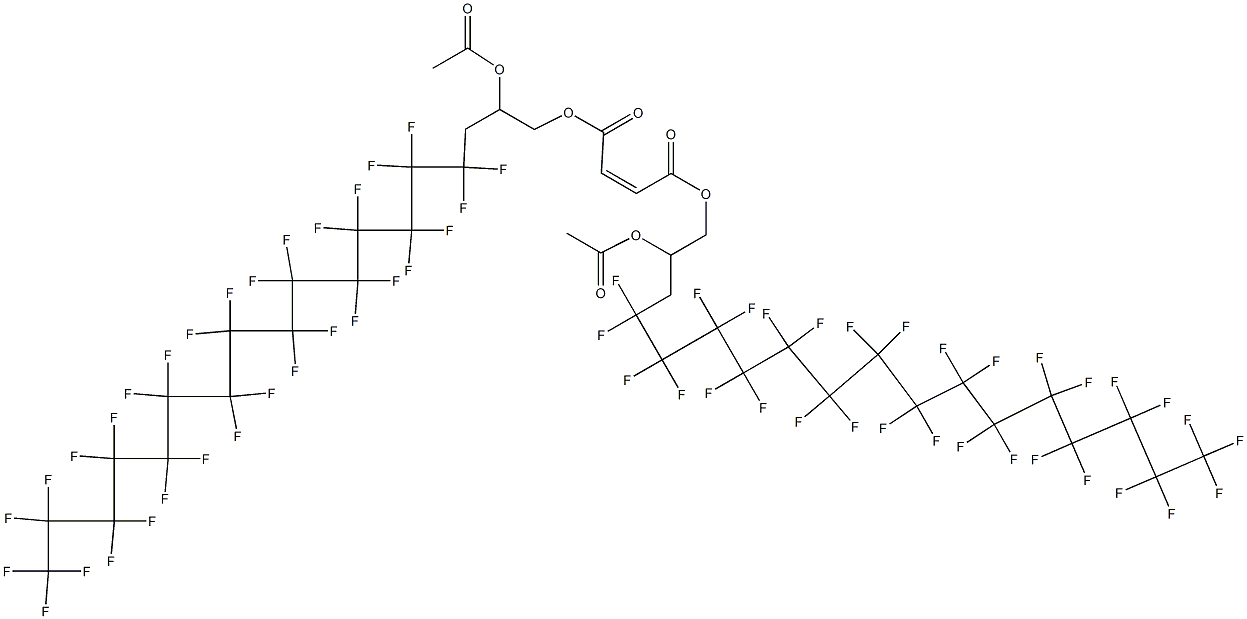 Maleic acid bis(2-acetyloxy-4,4,5,5,6,6,7,7,8,8,9,9,10,10,11,11,12,12,13,13,14,14,15,15,16,16,17,17,18,18,18-hentriacontafluorooctadecyl) ester Struktur